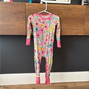 Little Sleepies Pink Floral Kids Footie